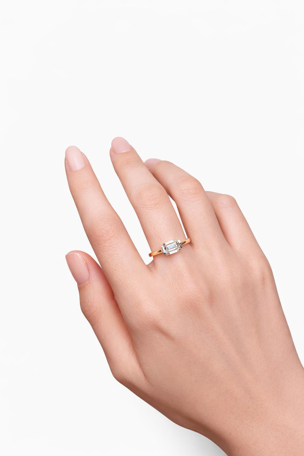 Emerald-cut Solitaire Ring - image 4