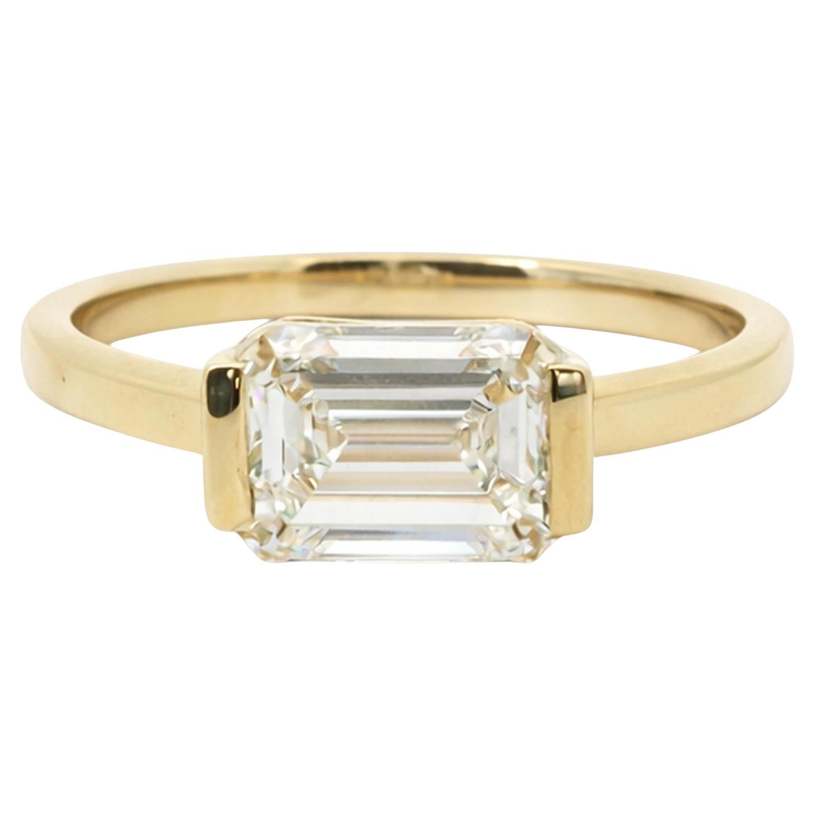 Emerald-Cut Solitaire Ring For Sale