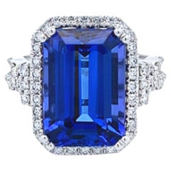 Maurice Fine Jewelry - Emerald-Cut Tanzanite and Diamond Ring