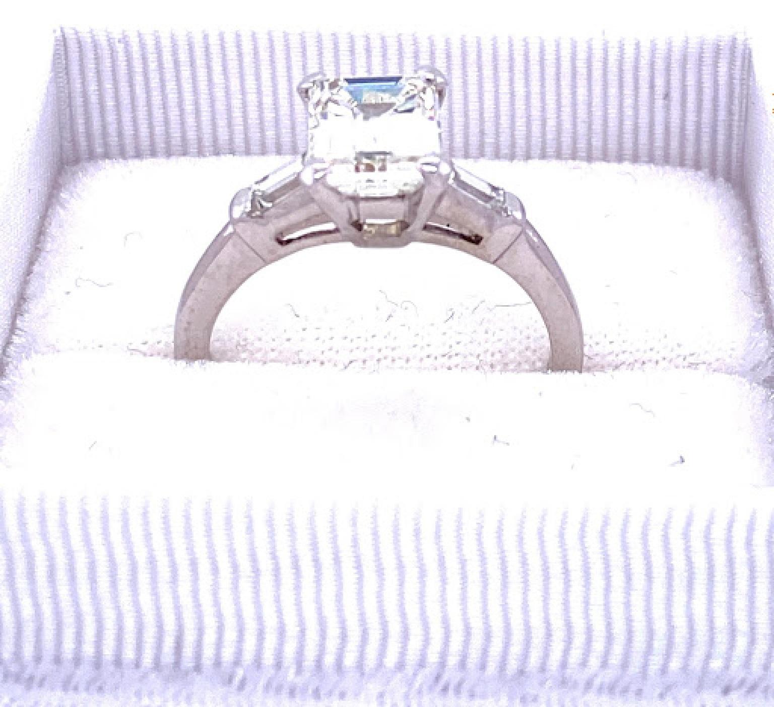 Emerald Cut Three-Stone Engagement Ring 2