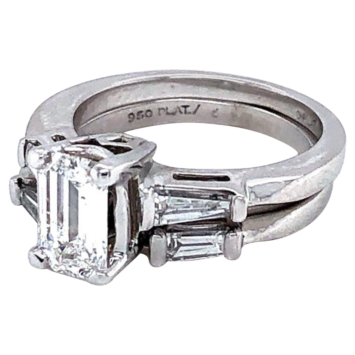 Emerald Cut Three-Stone Engagement Ring