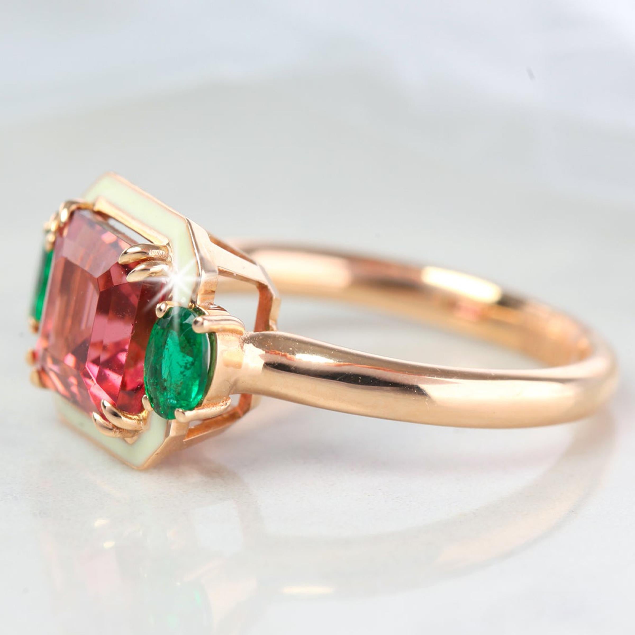 tourmaline and emerald ring