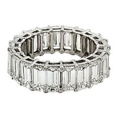 Alianza de boda talla esmeralda con 11,50 quilates de diamantes
