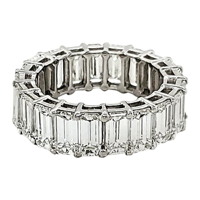 Emerald Cut Wedding Band with 11.50 Carat of Diamonds For Sale at 1stDibs