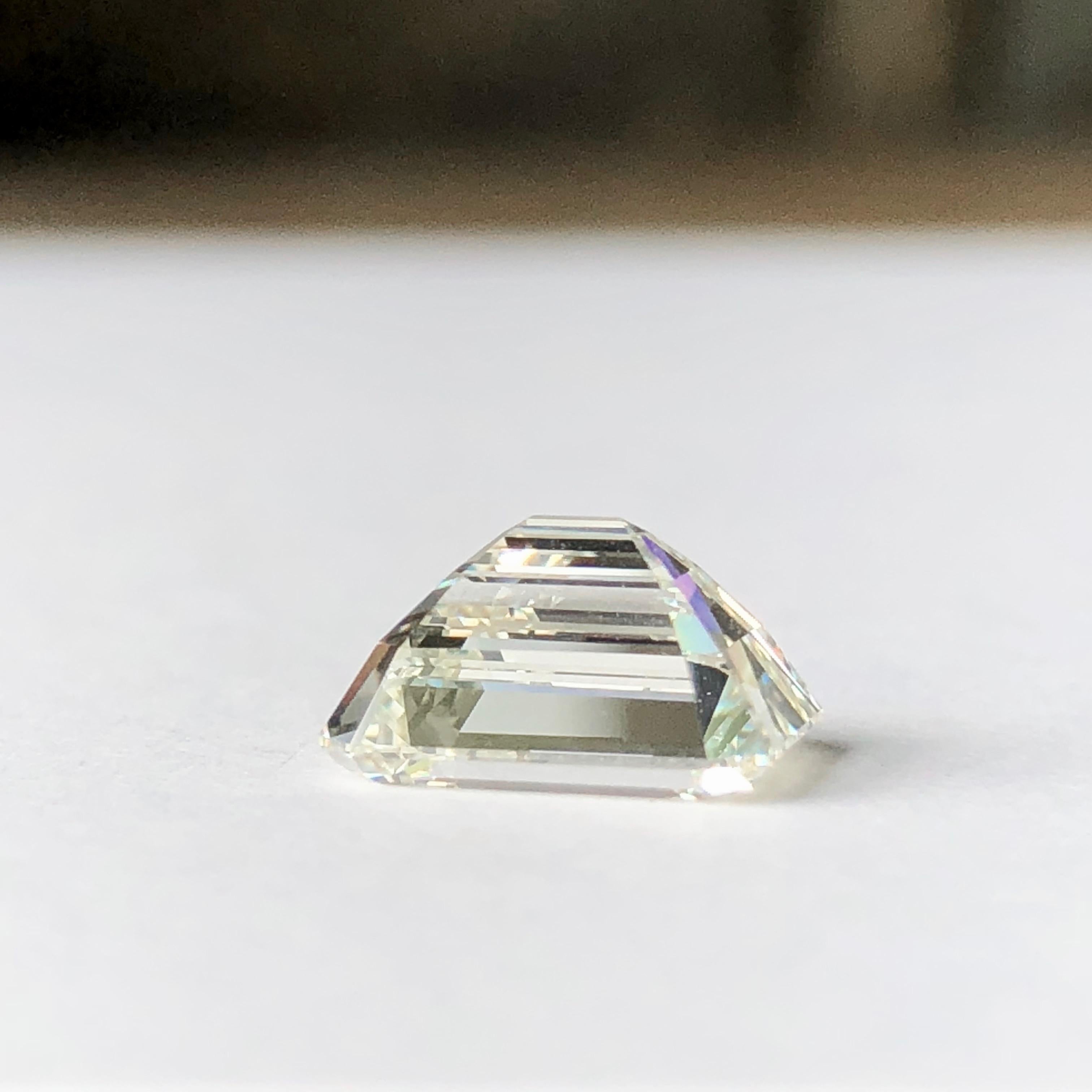 Contemporary Emerald Cut White Diamond J SI1 Bespoke  3.75ct EGL Certificate Engagement Ring 