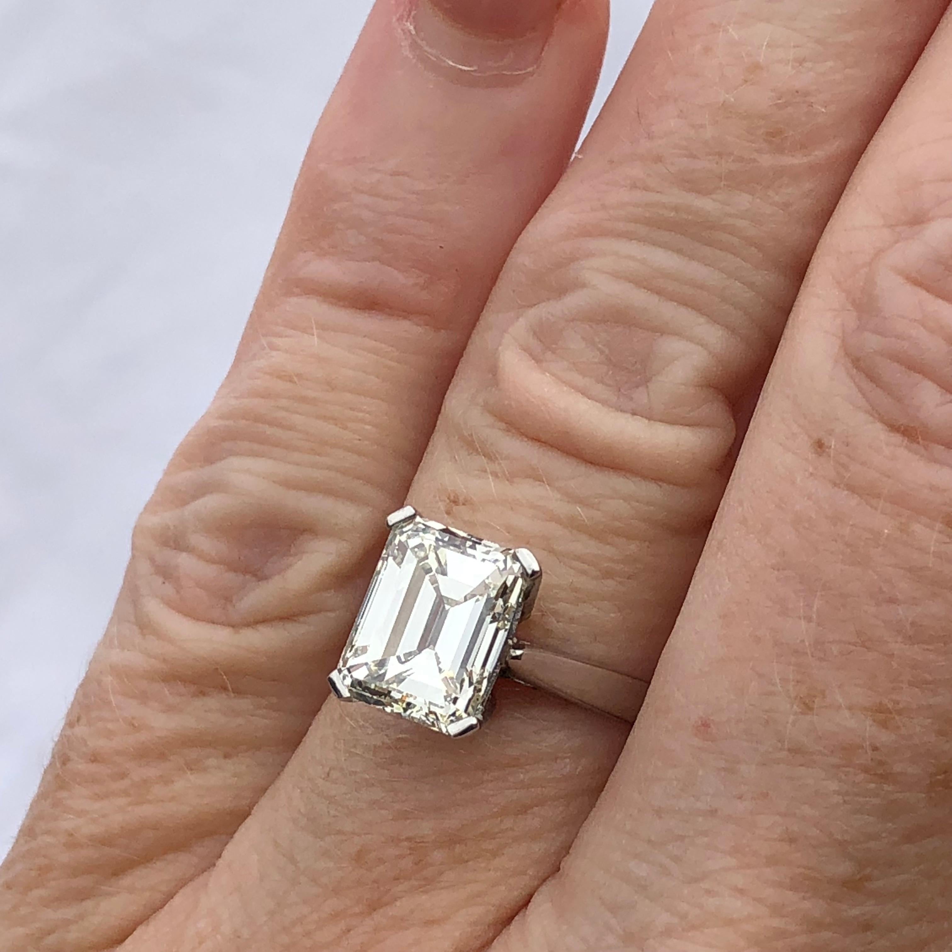 Emerald Cut White Diamond J SI1 Bespoke  3.75ct EGL Certificate Engagement Ring  1