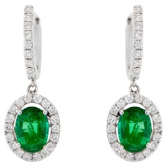 Pendientes Colgantes Esmeralda Diamantes 2,83 Quilates Oro 18K