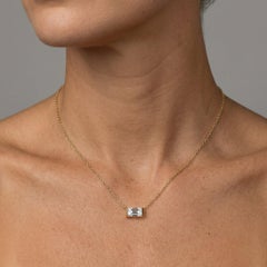 Emerald Diamond 14K (or 18k upon request) Gold Charm Necklace