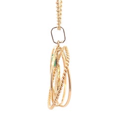 Emerald Diamond 14K Yellow Gold Statement Pendant Necklace