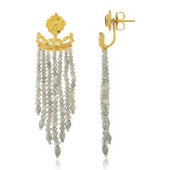Emerald Diamond 18 Karat Gold Earrings