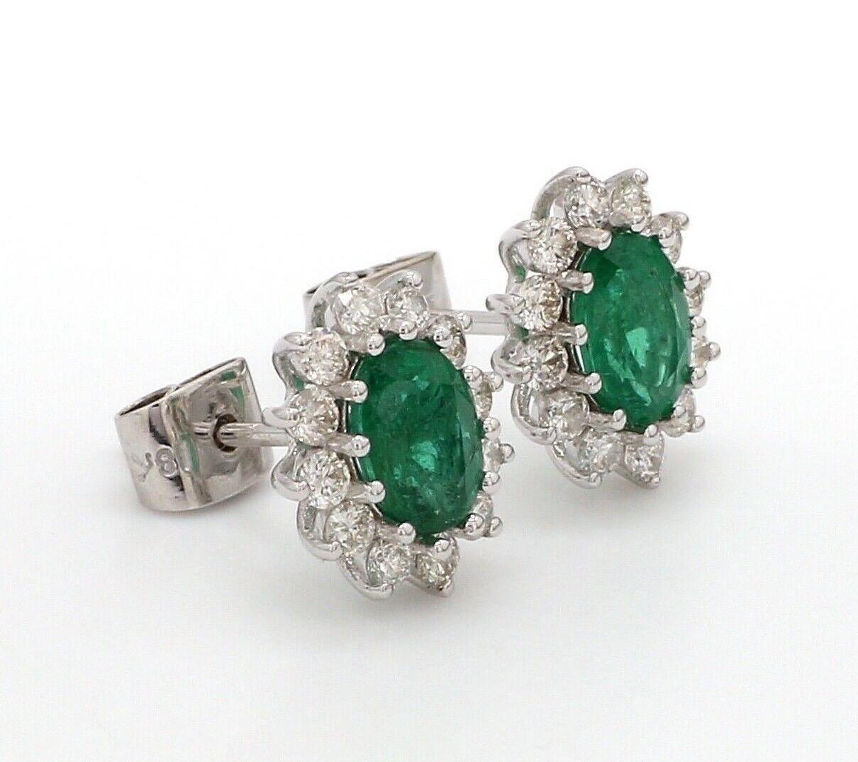 Cast in 18 karat gold, these stud earrings are hand set with 1.48 carats emerald and .75 carats of glimmering diamonds. Available in white, rose and yellow gold.

FOLLOW MEGHNA JEWELS storefront to view the latest collection & exclusive pieces.