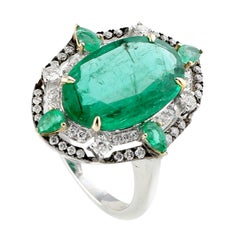 Emerald Diamond 14 Karat Gold Ring