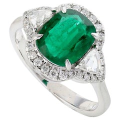Smaragd Diamant 14 Karat Gold Ring