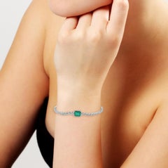 Emerald Diamond 18 Karat Gold Slider Tennis Bracelet