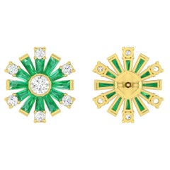 Pendientes de oro de 18 quilates con diamante esmeralda