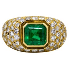 Emerald Diamond 18K Gold  Ring