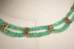 Emerald, Diamond and 22K Gold Choker Necklace