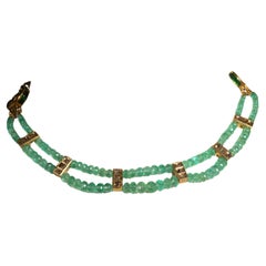 Collar Gargantilla Esmeralda, Diamante y Oro 22K