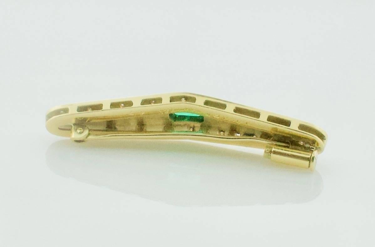 Moderniste Emeraude Diamant et émail Broche Modernity 