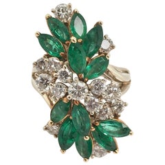 Emerald, Diamond and Yellow Gold Ring