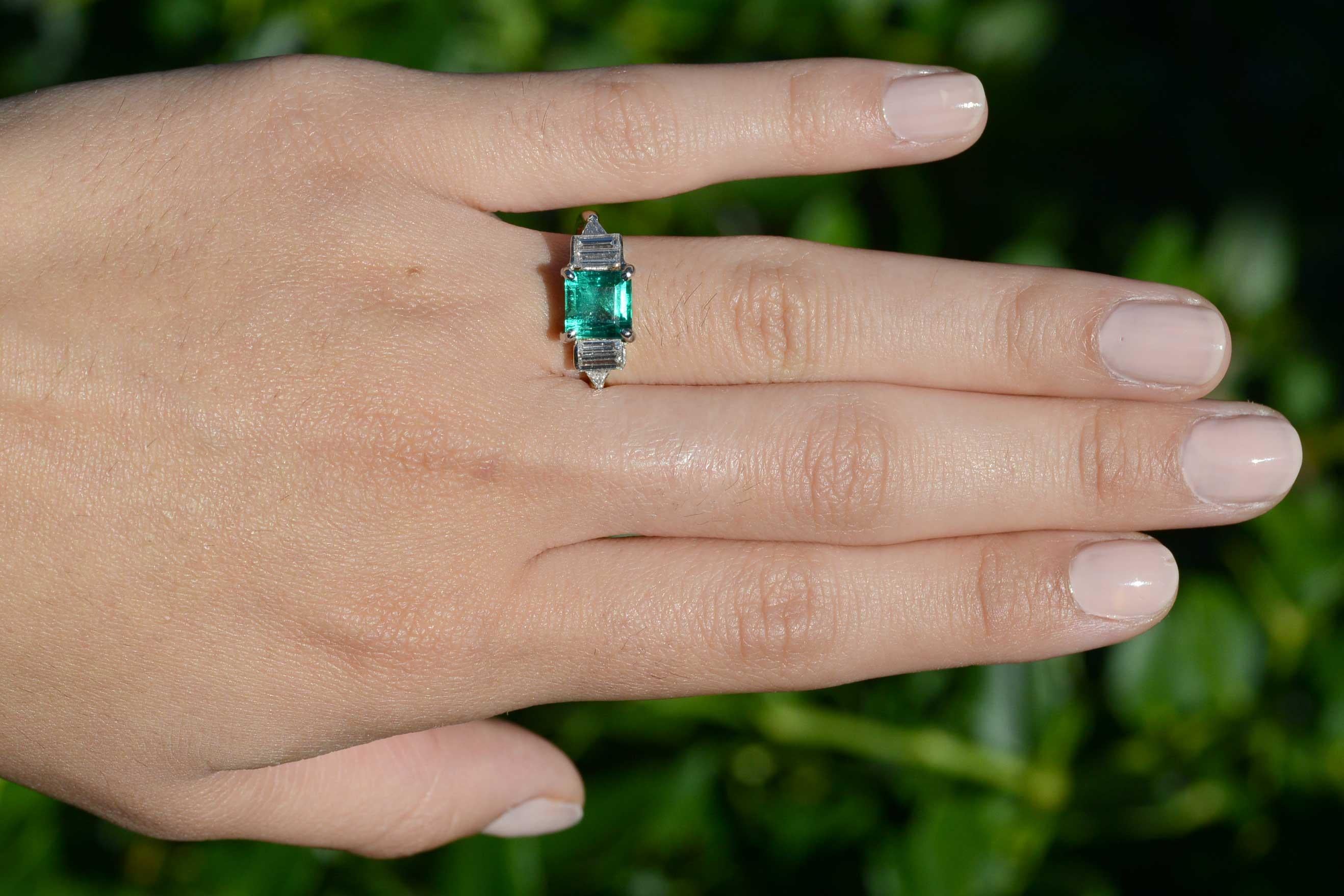 vintage art deco emerald ring