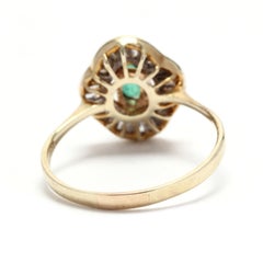 Emerald Diamond Ballerina Ring, 14K Yellow Gold, Ring, Emerald