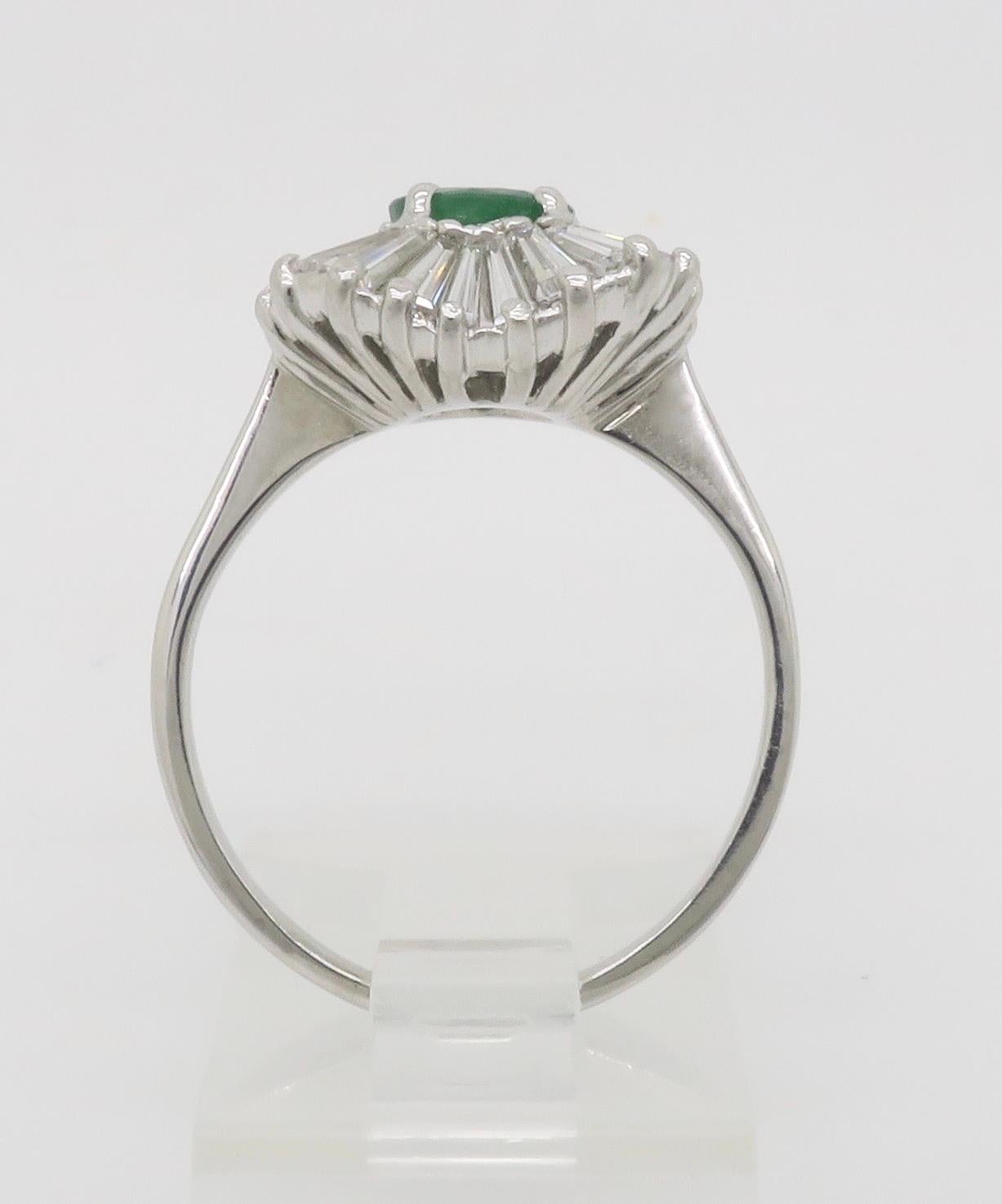 Emerald & Diamond Ballerina Ring in White Gold  For Sale 7