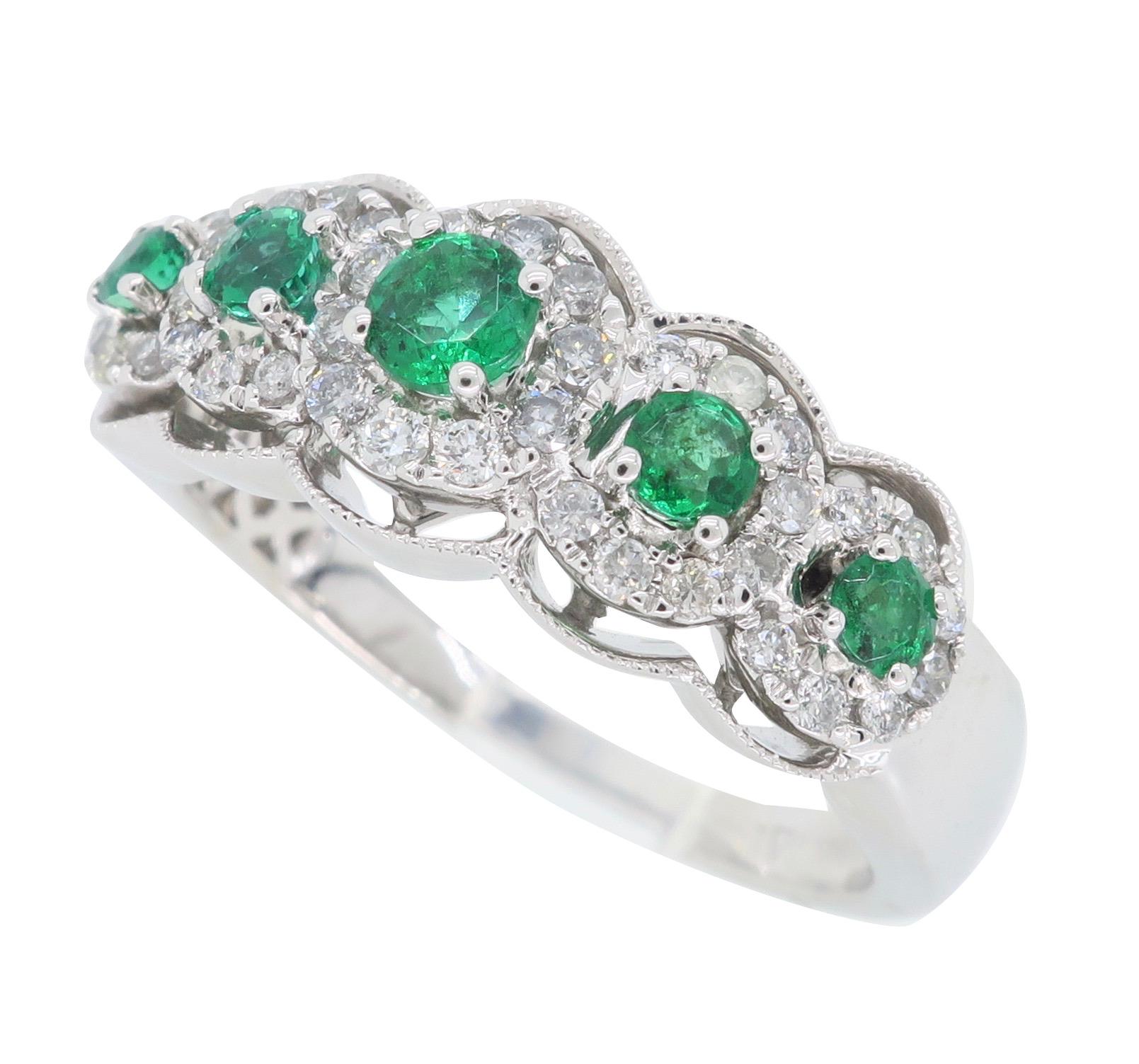 emerald diamond band