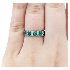 Emerald & Diamond Band in Platinum
