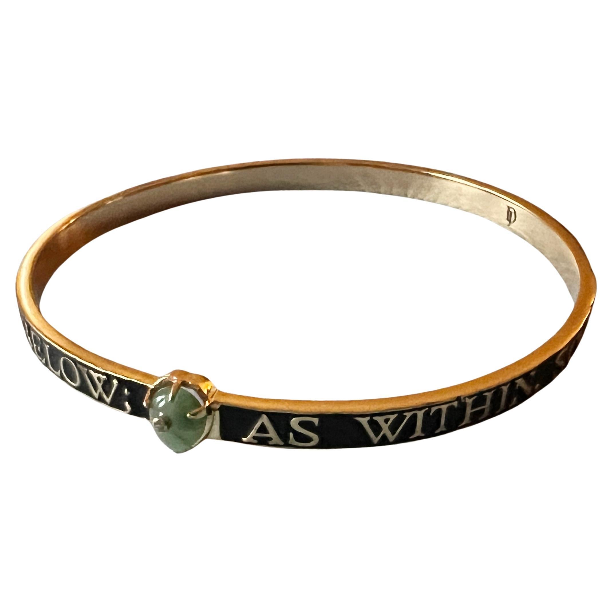 Bracelet Coeur Bracelet Emeraude Diamant Email Noir Style Victorien Hermetica Pour femmes en vente