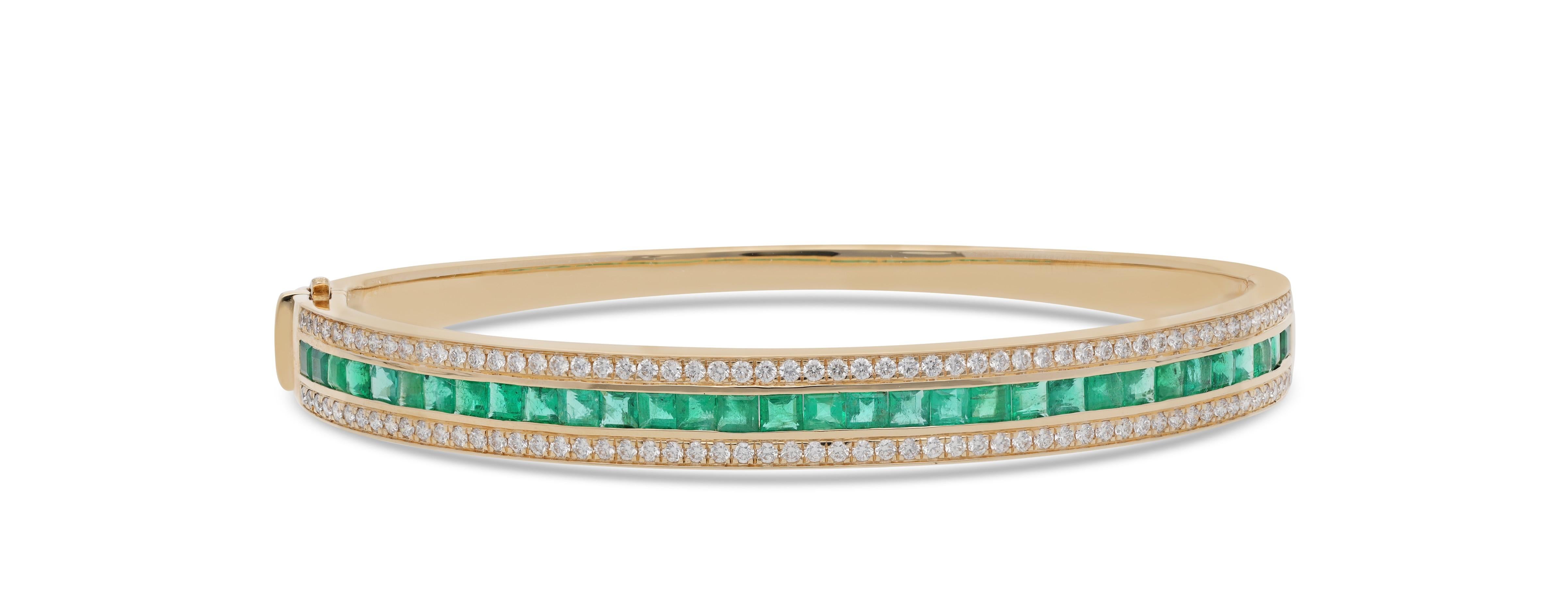Smaragd & Diamant Armreif (Moderne) im Angebot