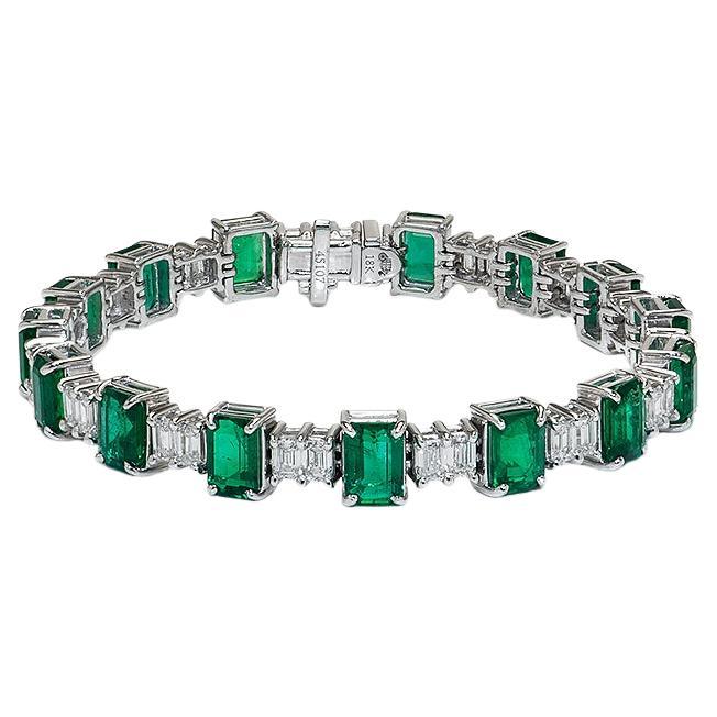 Bracelet émeraude et diamants en vente