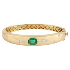 Smaragd & Diamant-Armband aus 18k Gelbgold