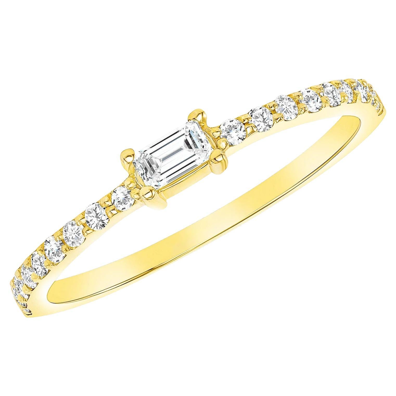 What band goes with an emerald cut ring?