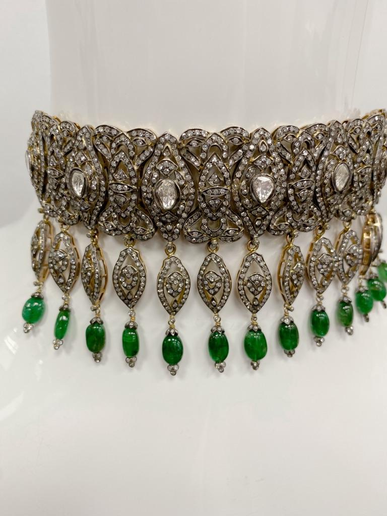 diamond and emerald choker