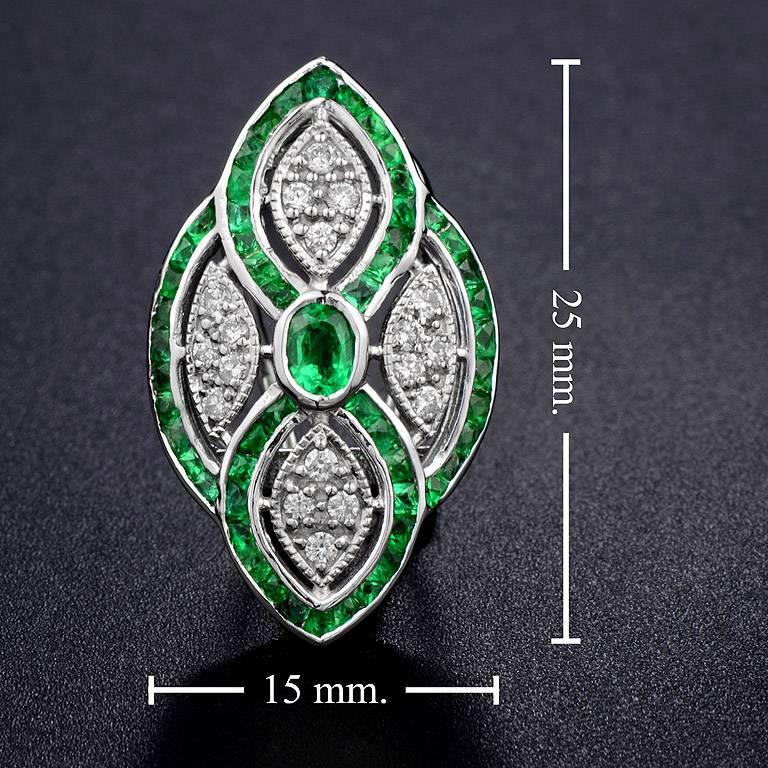 Emerald Diamond Clip-On Earrings 1