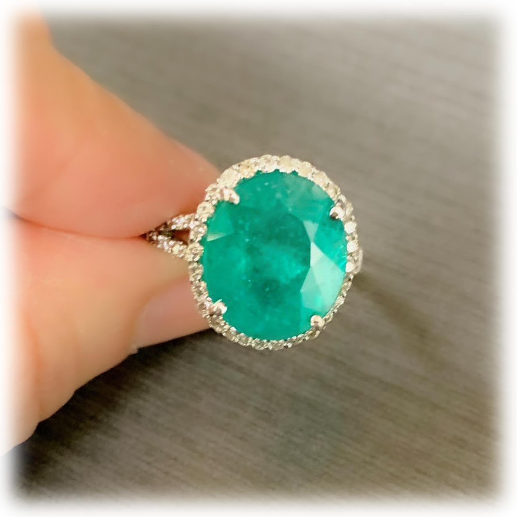 Emerald Diamond Cocktail Ring 4
