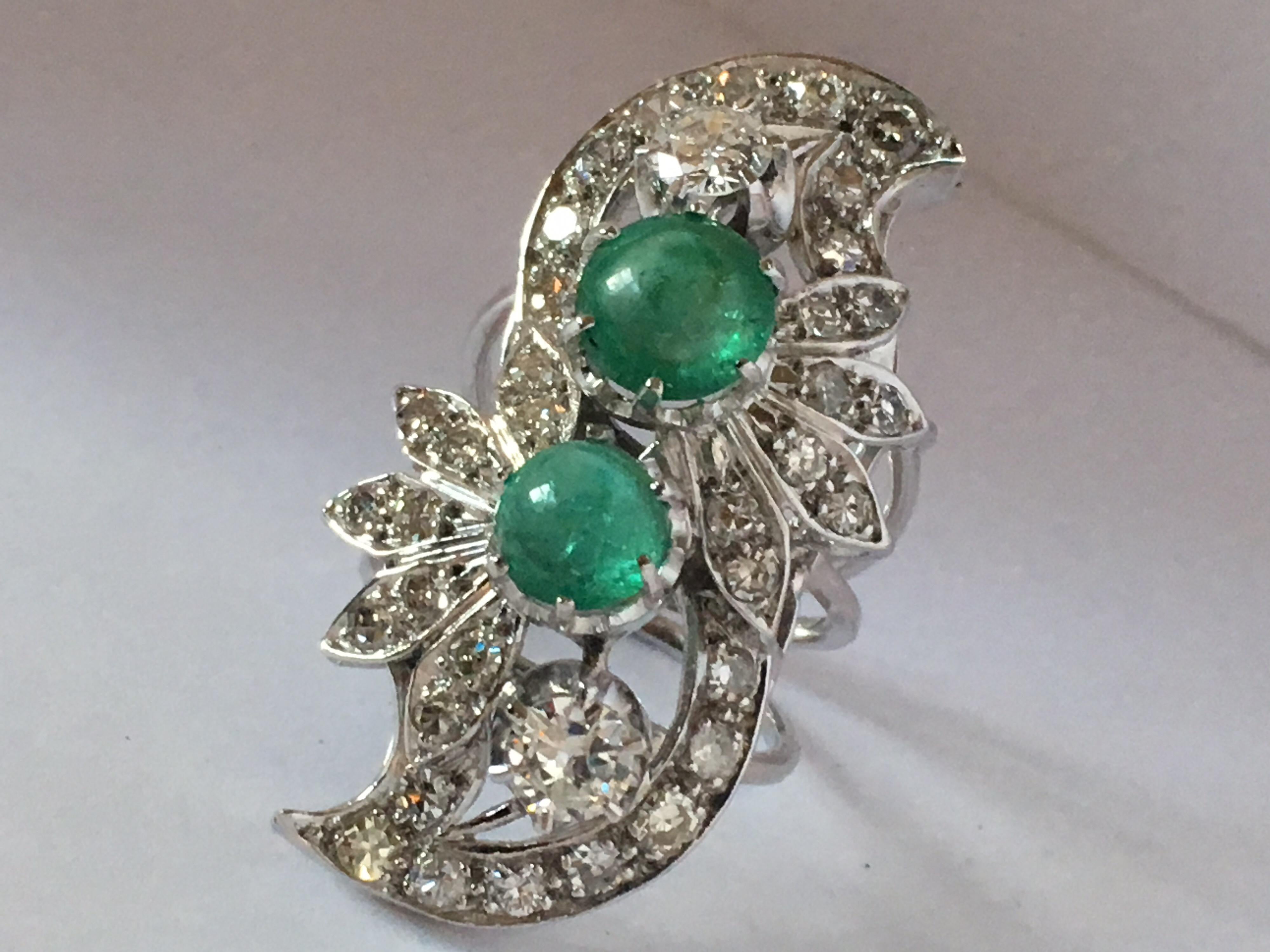 Emerald Diamond Cocktail Ring 10