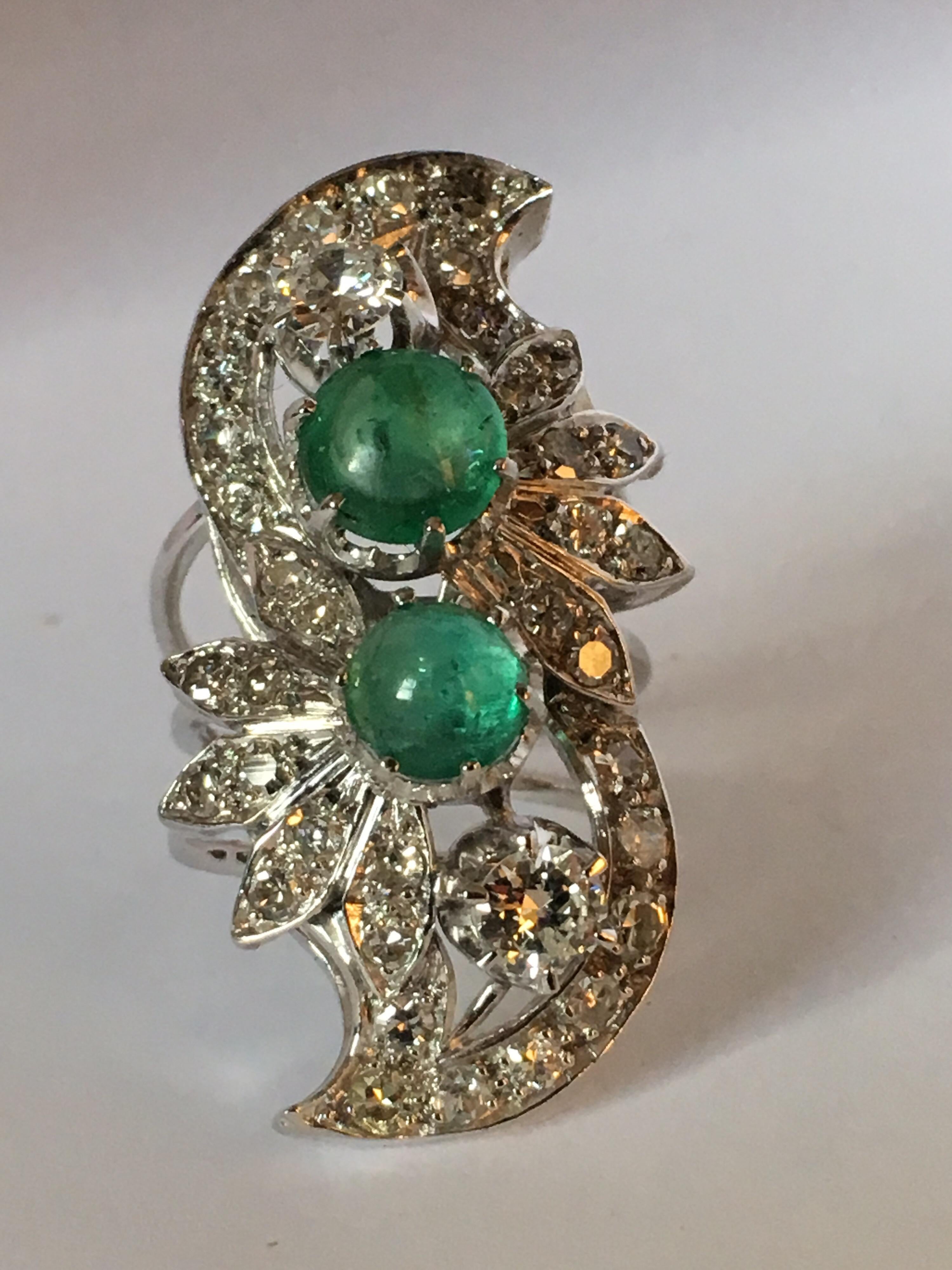 Emerald Diamond Cocktail Ring 11
