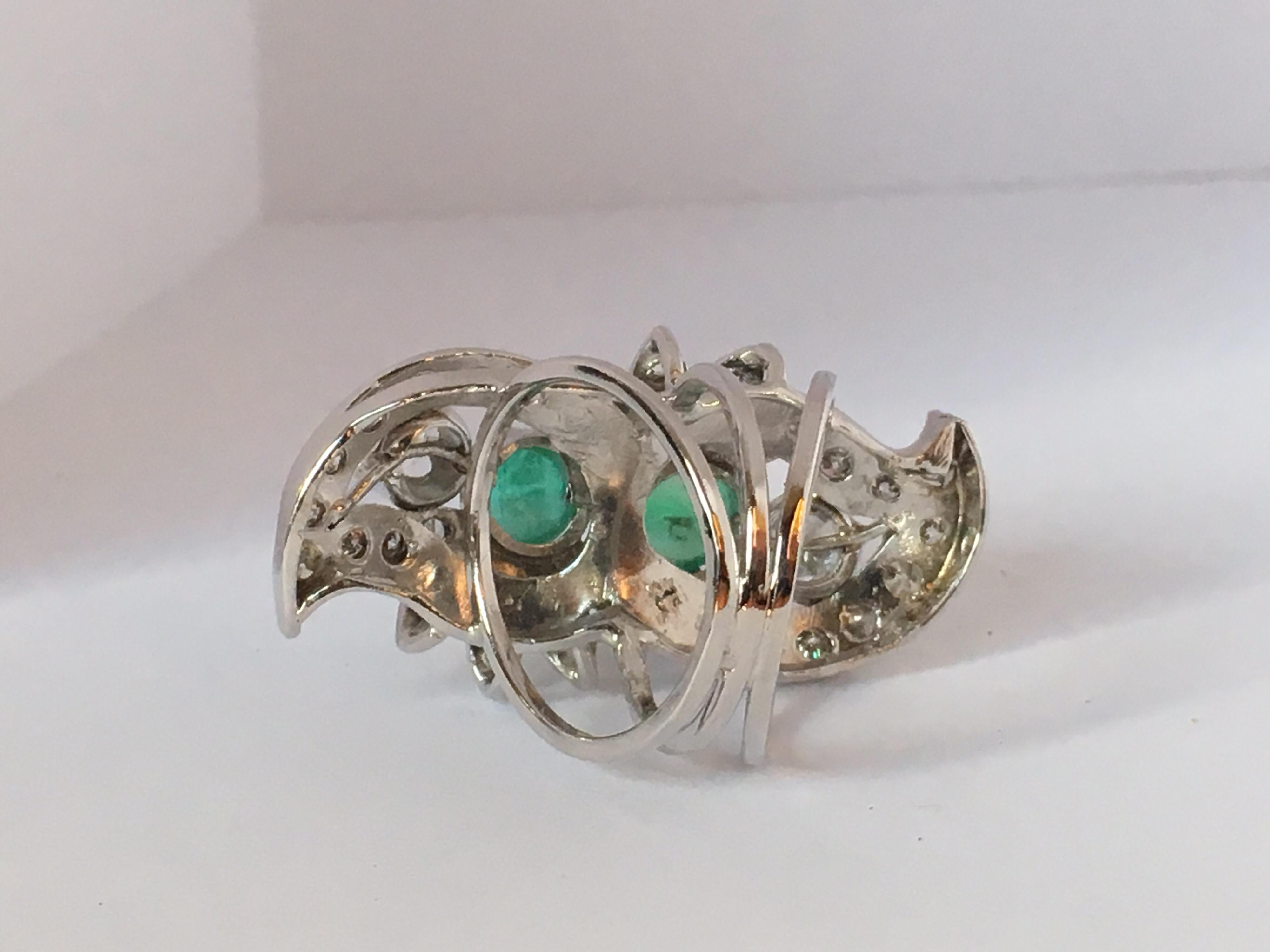 Emerald Diamond Cocktail Ring 14