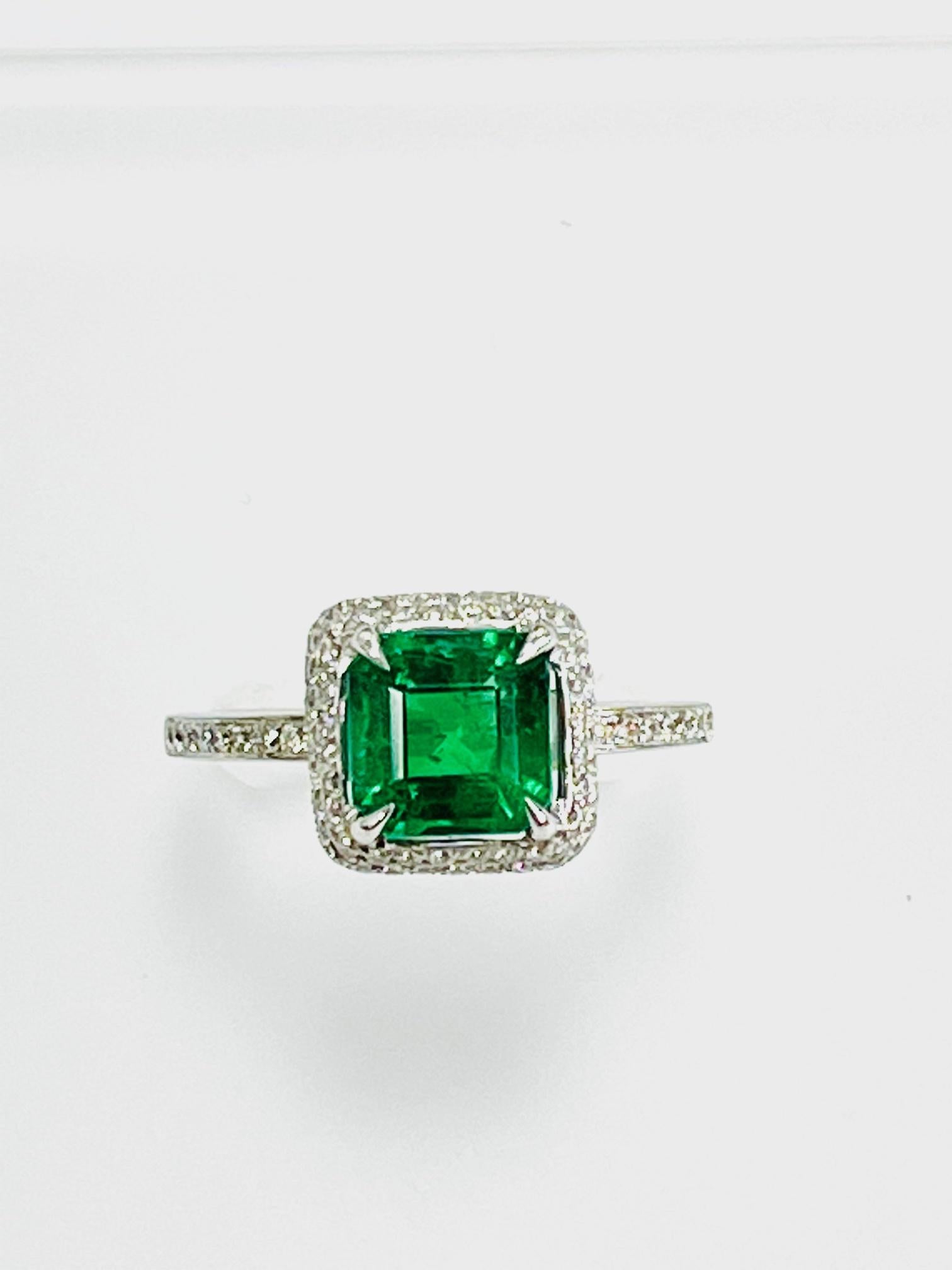Modern Emerald Diamond Cocktail Ring For Sale