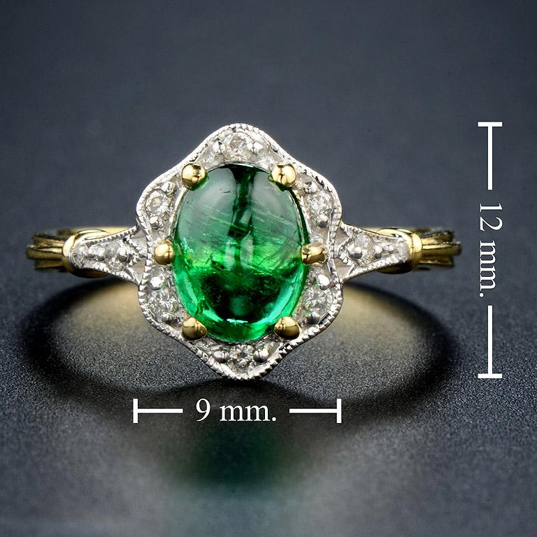 Emerald Diamond Cocktail Ring 1