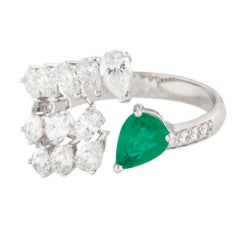 Emerald & Diamond Cocktail Ring in 14k Gold