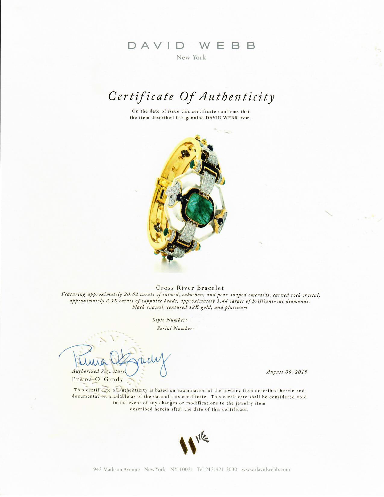 Smaragd-Diamant-Kreuz-Rund-Armband von David Webb im Angebot 5