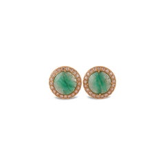 Emerald & Diamond Cufflinks With Diamond & 18k Gold