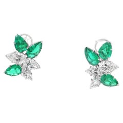 Vintage Emerald & Diamond Earrings by Harry Winston