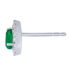 Emerald diamond earrings