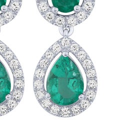 Emerald diamond earrings