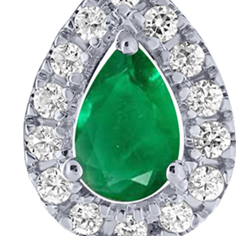 Contemporary Emerald diamond earrings For Sale
