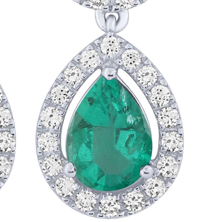 Contemporary Emerald diamond earrings For Sale